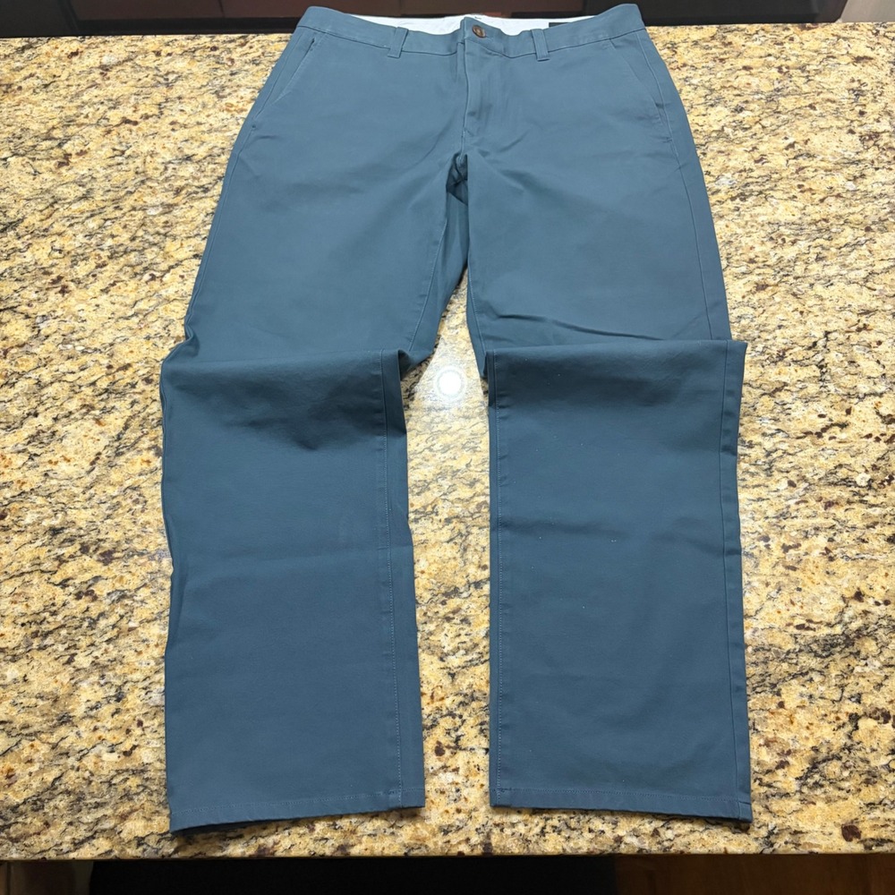 Bonobos Mens Chino Pants Blue Green Slate Straight Leg 33x30 ws